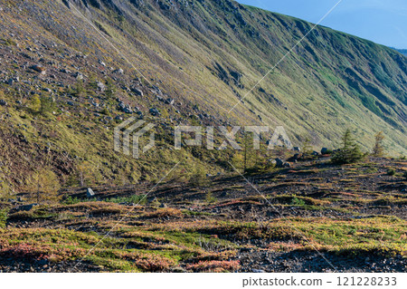 Autumn scenery of the hills at the southern foot of Mt. Kusatsu-Shirane 121228233