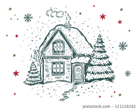 christmas, winter, house 121228282