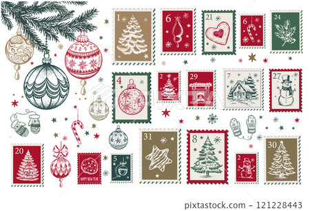 christmas, greeting, vector 121228443