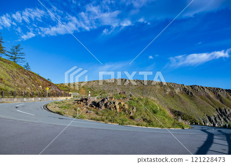 草津白根山南麓落基山脈的夏季景觀 121228473