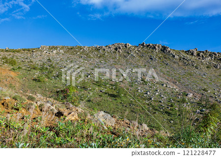 草津白根山南麓落基山脈的夏季景觀 121228477