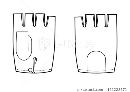 Fingerless Gloves Hobo Short length Fashion hand accessory clothing technical illustration garment. Vector Fingerless Gloves Hobo Short length Fashion hand accessory clothing technical illustration garment. Vector 121228571