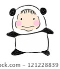 Child wearing a panda costume 121228839