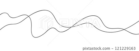 Swoosh, swash underline stroke set.Abstract wavy thin line. Squiggle elements. Vector isolated illustration 121229163