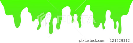 Dripping green goo with splashes and blot effects. Mucus texture blobs. Flat vector illustration isolated on white background. Dripping green goo with splashes and blot effects. Mucus texture blobs. Flat vector illustration isolated on white background. 121229312