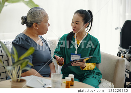Nurse Explaining The Way Of Treatment To Patient Nurse Explaining The Way Of Treatment To Patient 121229580