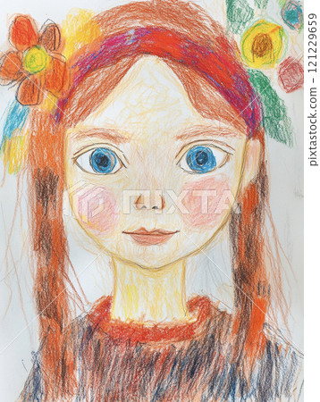 Colorful girl portrait AI image Colorful girl portrait AI image 121229659