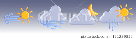 Weather forecast icons 3d Weather forecast icons 3d 121229833