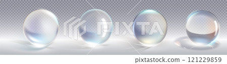 Glass ball 3D collection on transparent background Glass ball 3D collection on transparent background 121229859