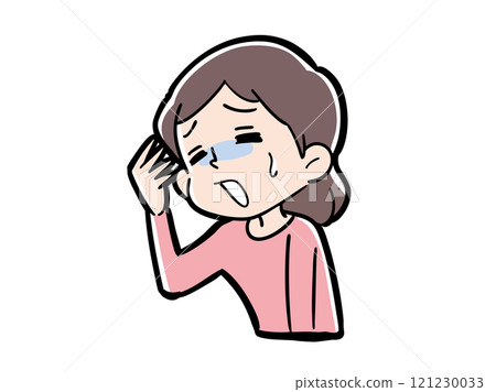 感到不適和憂鬱的女性 121230033