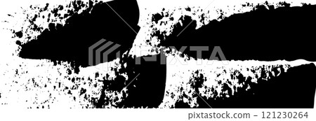 Rough brush strokes and crayon scrawls background. Black chalk texture with pencil lines and scratches on a graphic paper background. Flat vector illustration isolated 121230264