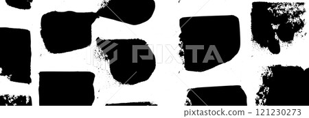 Rough brush strokes and crayon scrawls background. Black chalk texture with pencil lines and scratches on a graphic paper background. Flat vector illustration isolated 121230273