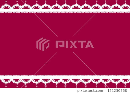 Vivid pink snow and lace stylish frame 121230368