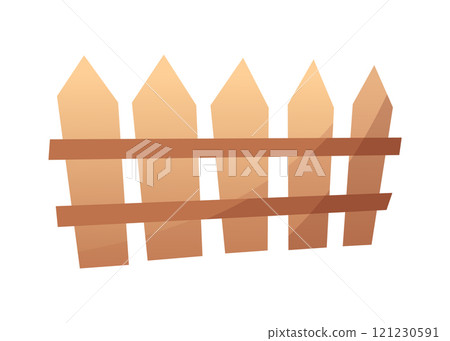 Wooden fence isolated on white background. Vector hand drawn doodle sketch from natural material illustration Wooden fence isolated on white background. Vector hand drawn doodle sketch from natural material illustration 121230591