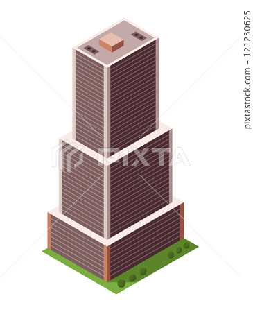 Office building, isometric skyscraper, modern apartments. Vector illustration, 3D design used for logos, infographics and city map creation Office building, isometric skyscraper, modern apartments. Vector illustration, 3D design used for logos, infographics and city map creation 121230625