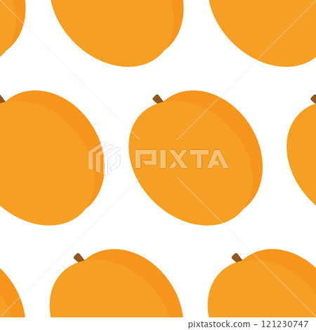 Colorful apricots Seamless Pattern in trendy minimalistic. Healthy eating fond background texture 121230747