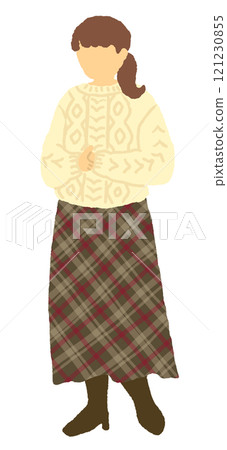 穿著格子裙子的女人 穿著格子裙子的女人 121230855