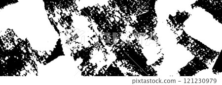 Rough brush strokes and crayon scrawls background. Black chalk texture with pencil lines and scratches on a graphic paper background. Flat vector illustration isolated 121230979