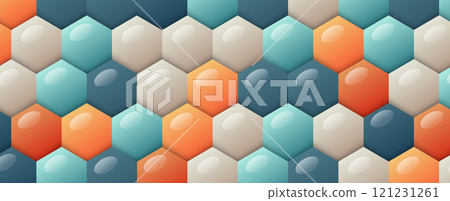 Abstract technology color hexagon vector background 121231261