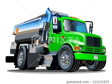Vector Cartoon tanker truck isolated on white background 121231675