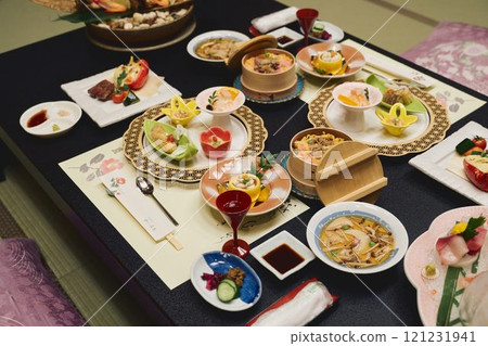 Kaiseki cuisine at a luxury inn. Photo courtesy of Shiratama no Yu, Izumikei Kaiseki cuisine at a luxury inn. Photo courtesy of Shiratama no Yu, Izumikei 121231941