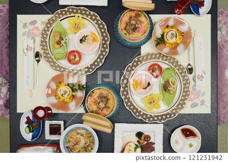 豪華旅館的懷石料理、攝影合作、白玉之湯、伊豆慶 121231942