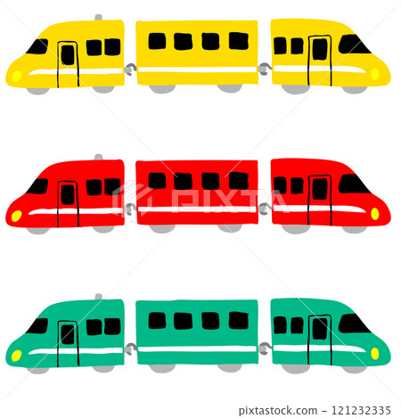 Bullet train toy illustration set 121232335