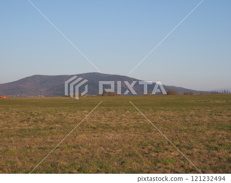 Mount and field at Bielsko-Biala city in Poland 121232494