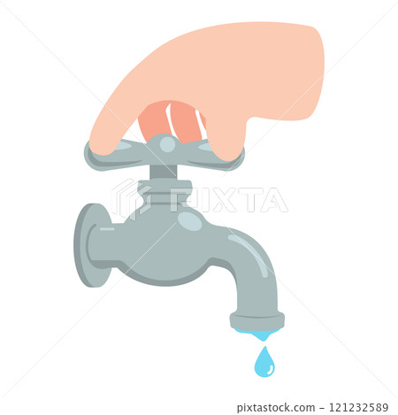 Hand off Tap Faucet Water Drop 121232589