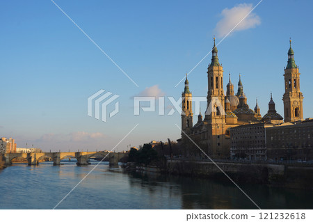 Basilica of Our Lady of Pilar in the evening, Zaragoza, Spain Basilica of Our Lady of Pilar in the evening, Zaragoza, Spain 121232618
