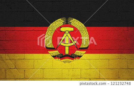 Flag of East Germany painted on a wall Flag of East Germany painted on a wall 121232748
