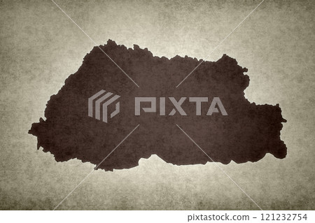 Map of Bhutan on a paper 121232754