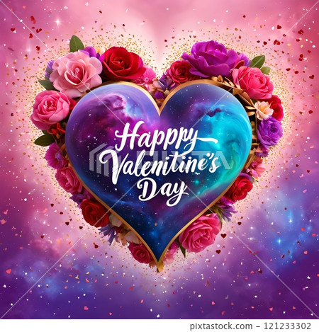 Valentines Day with lots of love and a passionate heart 121233302