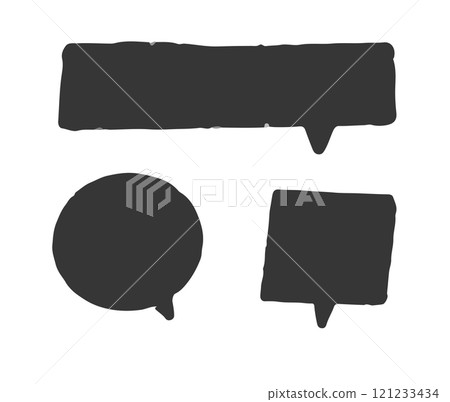 語音氣泡框架集簡單語音氣泡圖示向量插畫素材單色黑白白色背景 121233434