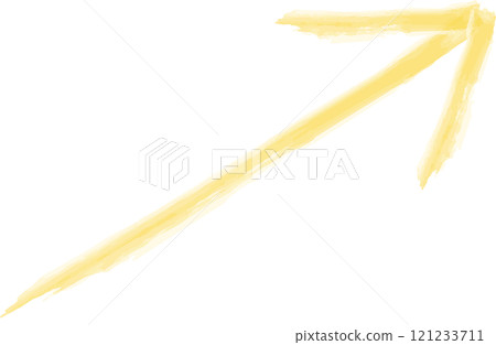 Illustration of a rising yellow arrow 121233711