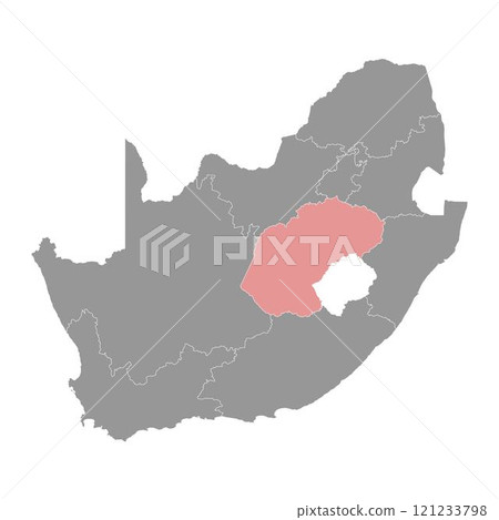 Free State province map, administrative division of South Africa. Vector illustration. Free State province map, administrative division of South Africa. Vector illustration. 121233798