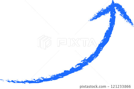 Watercolor illustration material of an upward-sloping blue arrow Watercolor illustration material of an upward-sloping blue arrow 121233866