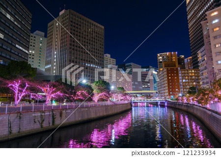 東京品川區目黑川的燈光秀 121233934