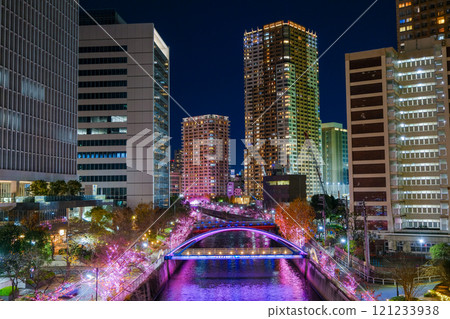 東京品川區目黑川的燈光秀 東京品川區目黑川的燈光秀 121233938
