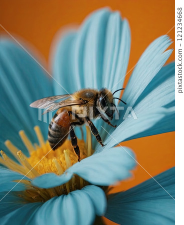 bee on chamomile close 121234668