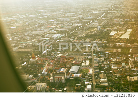Bangkok view from airplane 121235030