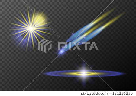 bright golden light shining sun isolated on transparent 121235236