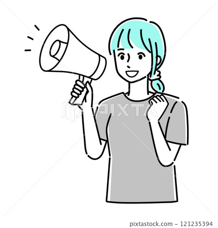 Person speaking with megaphone 121235394