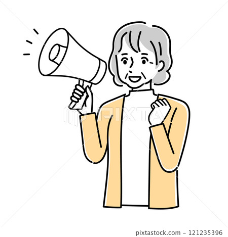 Person speaking with megaphone 121235396