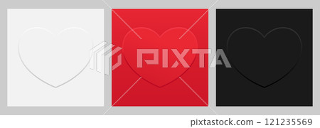 Abstract 3d red hearts set. Volumetric heart shape. Vector illustration Abstract 3d red hearts set. Volumetric heart shape. Vector illustration 121235569