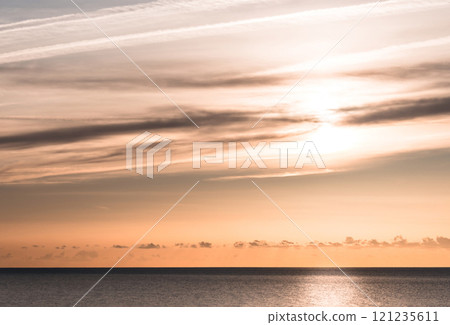 Sunset in Cala Cap Roig of Playa de Aro on the Costa brava of Girona 121235611