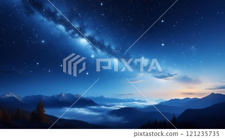 背景素材 3 靈感來自美麗星雲的夜晚 121235735