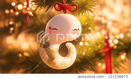 新年賀卡插畫素材_蛇年（2025） 121236673