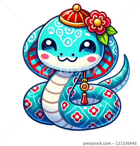 Chinese New Year of Snake Cartoon Cute Mascot Chinese New Year of Snake Cartoon Cute Mascot 121236948