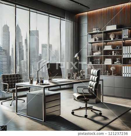 以黑色為主色調的別緻商務辦公 121237236